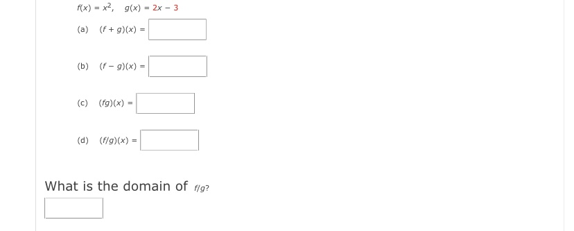 Answered F X X2 G X 2x 3 A F G X Bartleby