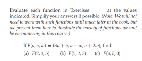 Answered Evaluate Each Function In Exercises At Bartleby