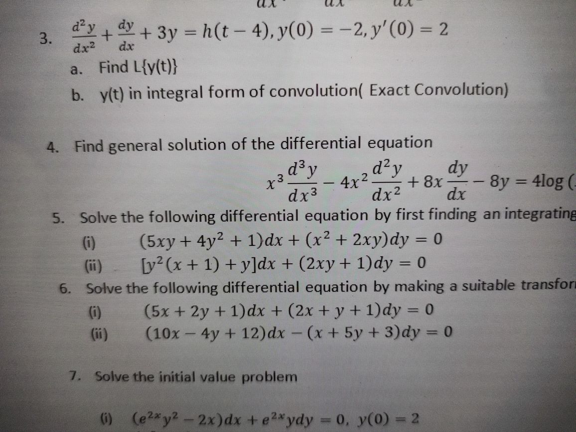 Answered Dx3 5 Solve The Following Differential Bartleby