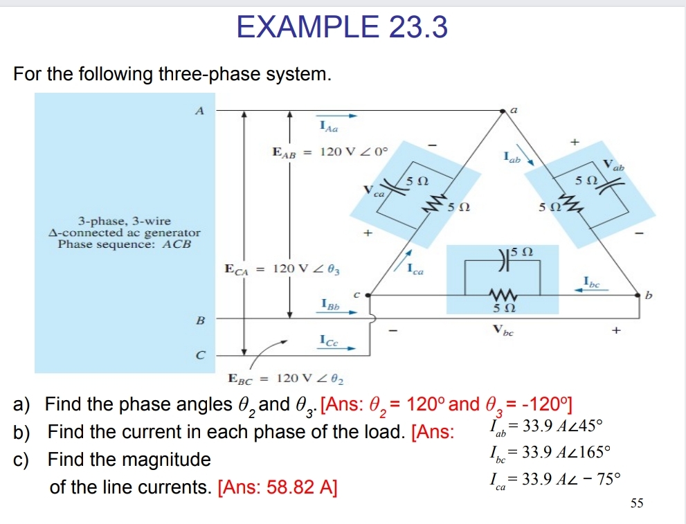 Answered: For The Following Three-phase System.… | Bartleby