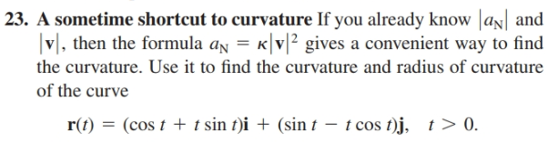 Answered 23 A Sometime Shortcut To Curvature Bartleby