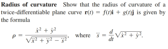 Answered Radius Of Curvature Show That The Bartleby