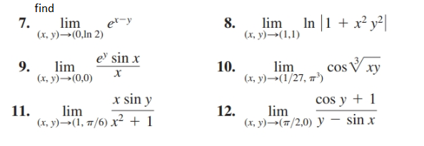 Answered Find 7 X Y 0 Ln 2 In 1 X Y Bartleby