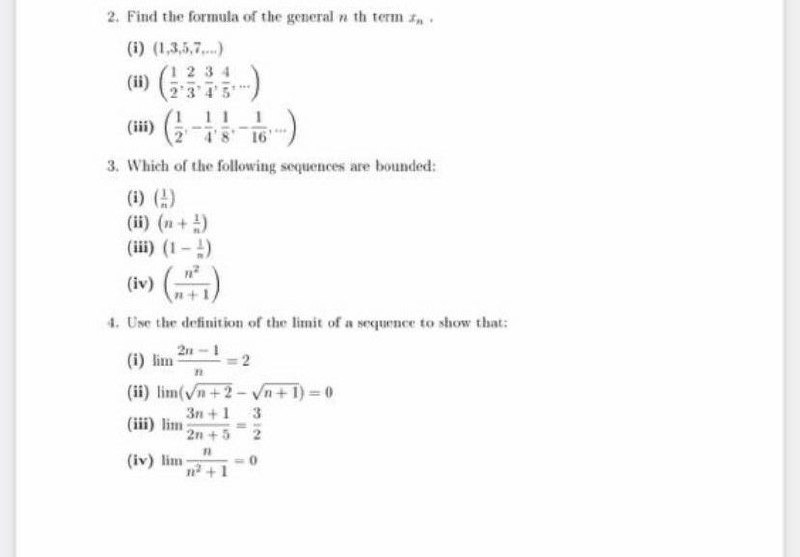 Answered 2 Find The Formula Of The General N Th Bartleby