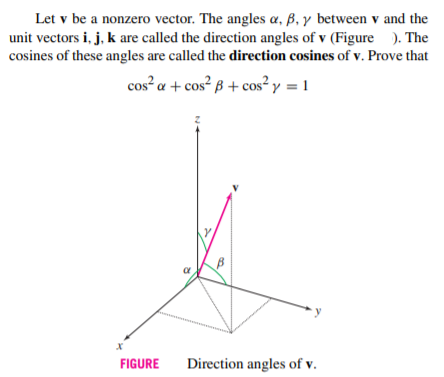 Answered Let V Be A Nonzero Vector The Angles Bartleby