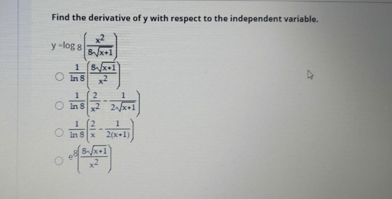 Answered Find The Derivative Of Y With Respect Bartleby