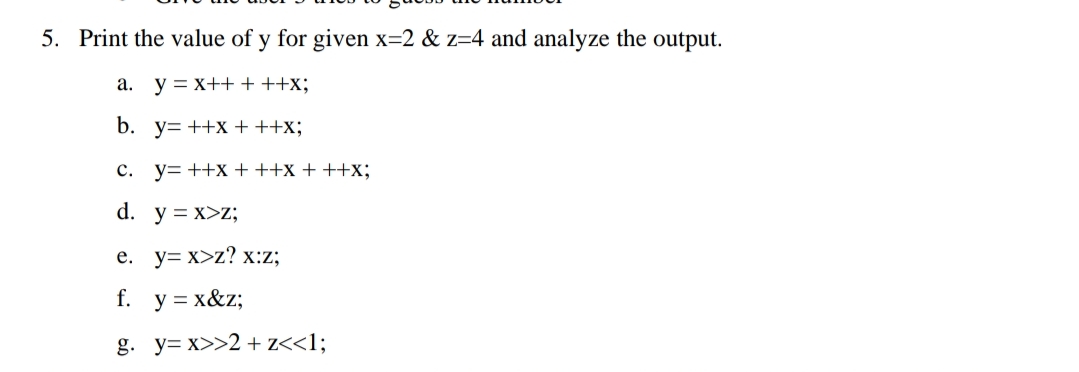 Answered 5 Print The Value Of Y For Given X 2 Bartleby