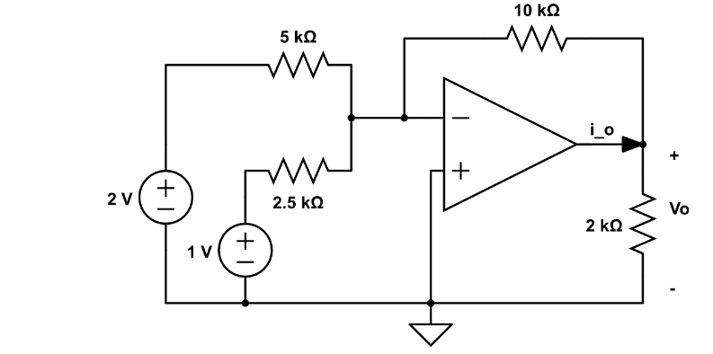 Answered: Calculate Vo and Io in the op-amp… | bartleby