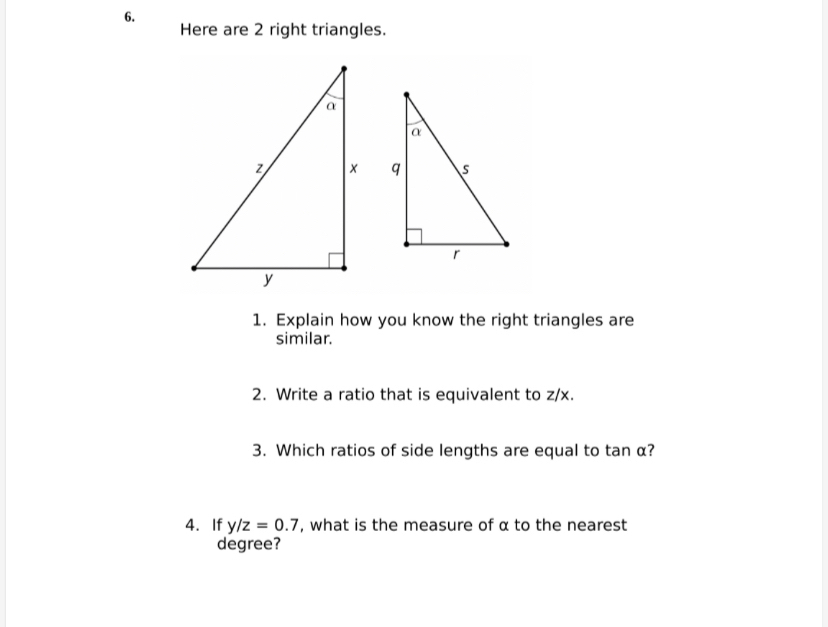 Answered Here Are 2 Right Triangles Y 1 Bartleby