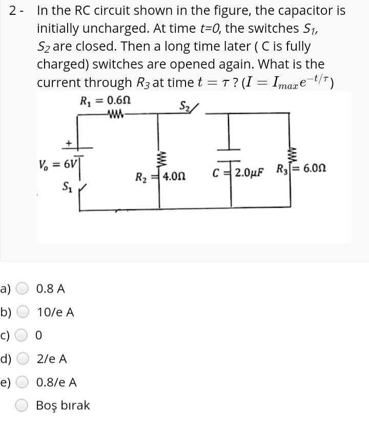 Answered 2 In The Rc Circuit Shown In The Bartleby