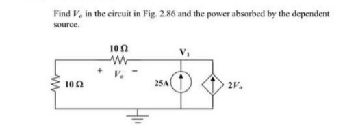 Answered Find V In The Circuit In Fig 2 86 And Bartleby