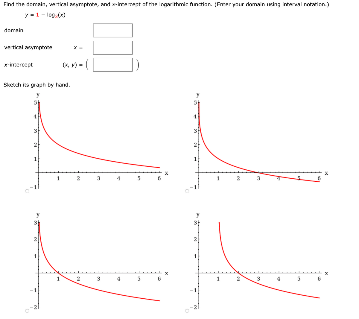 Answered: Find the domain, vertical asymptote,… | bartleby