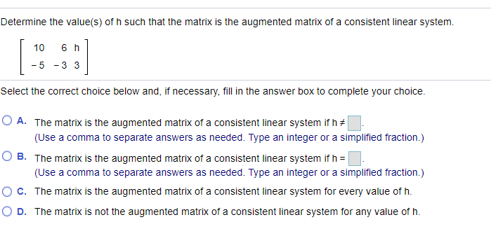 Answered Determine The Value S Of H Such That Bartleby