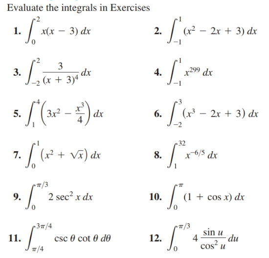 Answered Evaluate The Integrals In Exercises 2 Bartleby