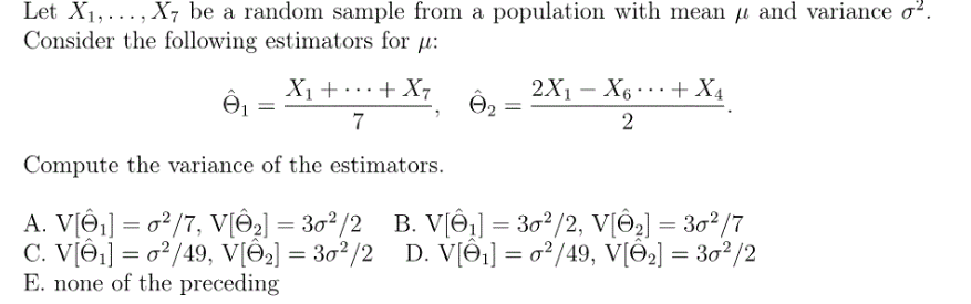 Answered Let X1 X7 Be A Random Sample From A Bartleby