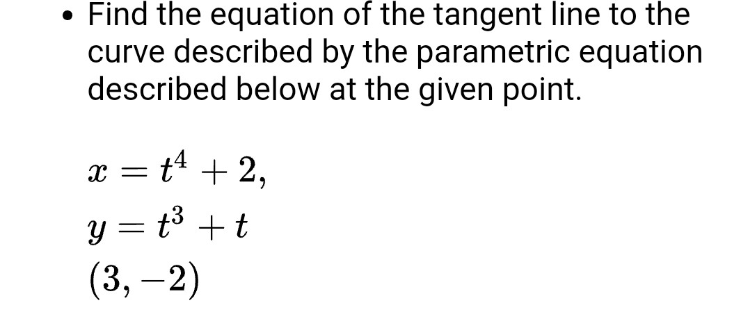 Calculus Find The Points On The Given Curve Where The Tangent Line Is