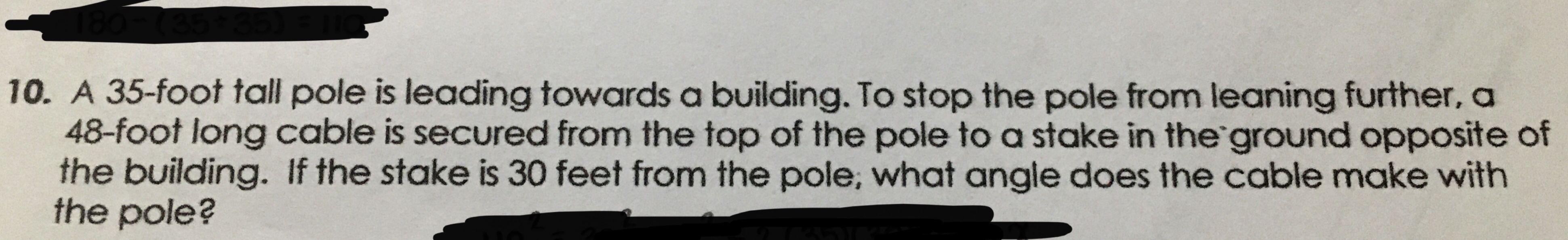 Answered 10 A 35 Foot Tall Pole Is Leading Bartleby