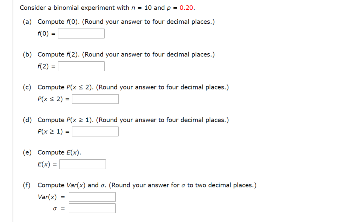 Answered Consider A Binomial Experiment With N Bartleby