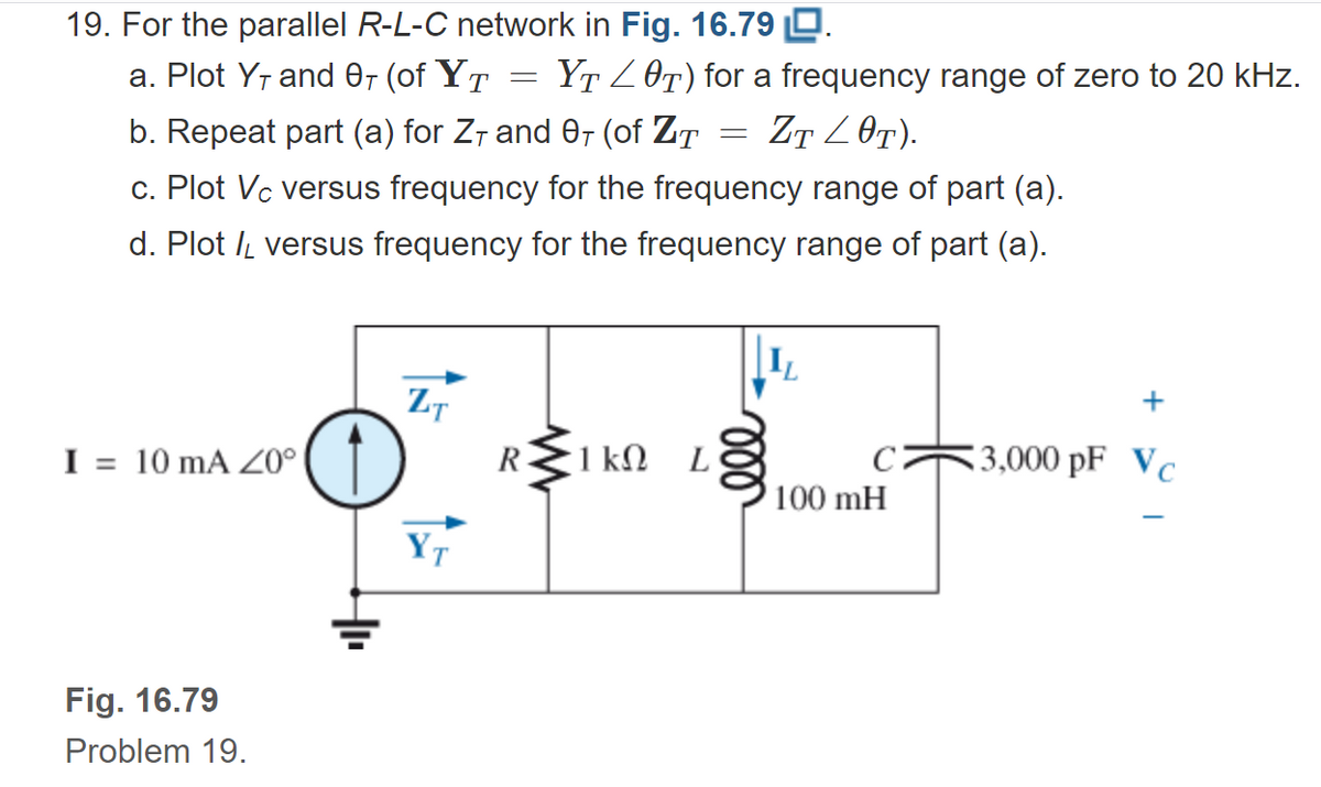 Answered For The Parallel R L C Network In Fig Bartleby