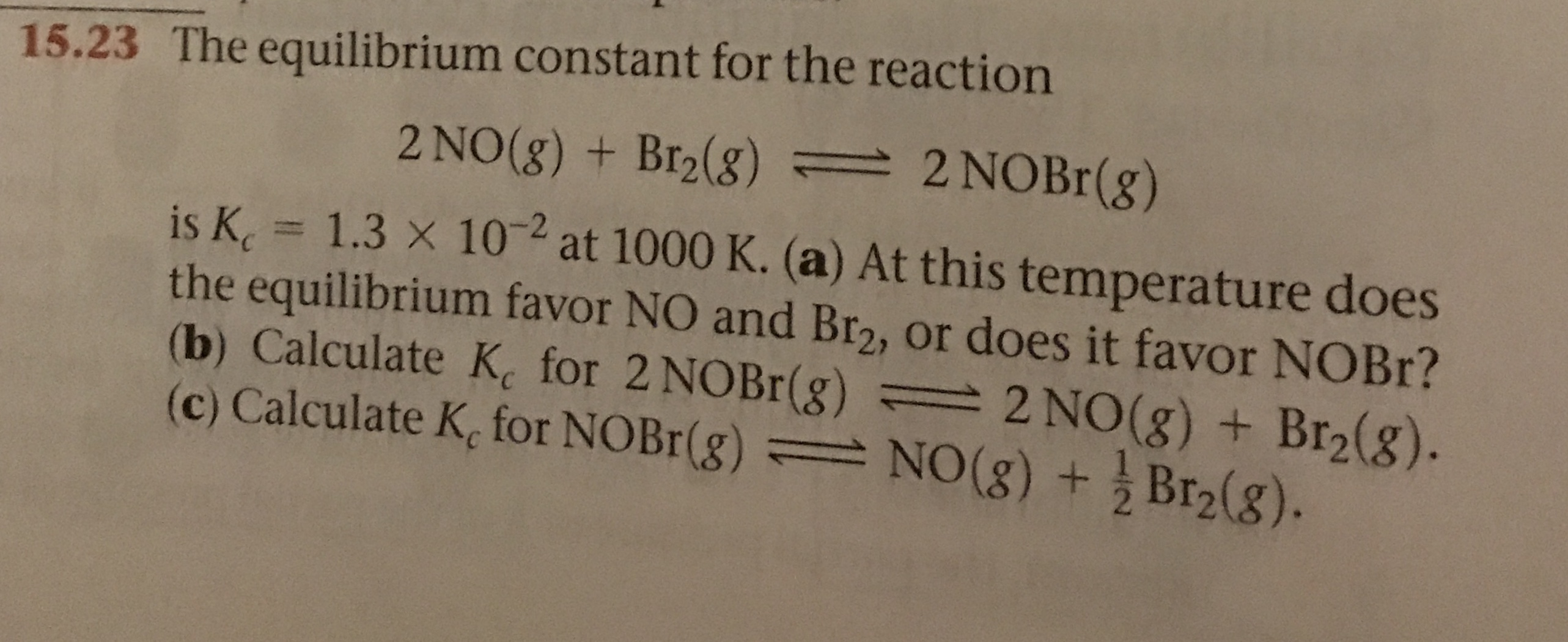 Answered 15 23 The Equilibrium Constant For The Bartleby