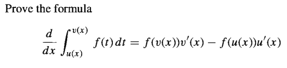 Answered: Prove the formula d •v(x) f(t) dt =… | bartleby