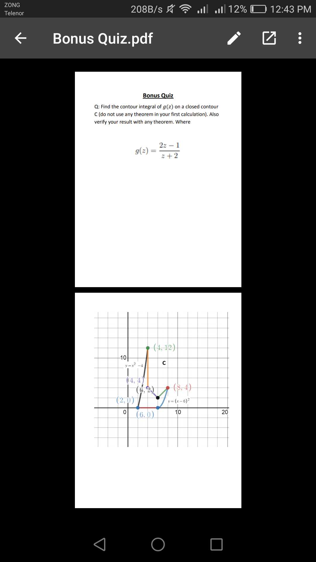 Answered Q Find The Contour Integral Of G Z On Bartleby