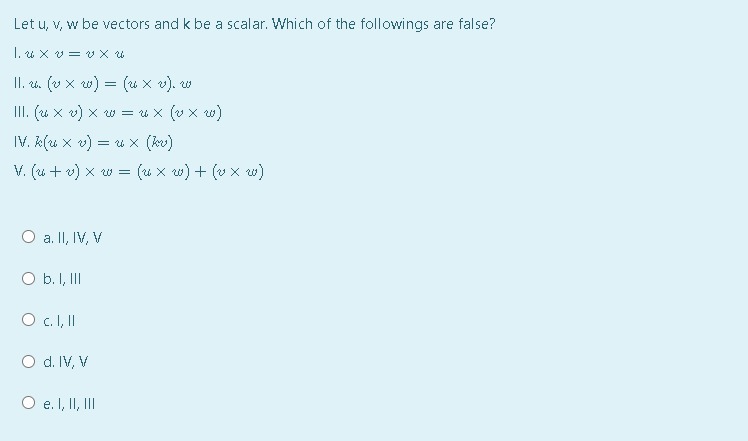 Answered Let U V W Be Vectors And K Be A Bartleby