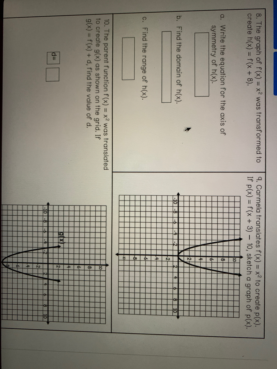 Answered 8 The Graph Of F X X2 Was Bartleby