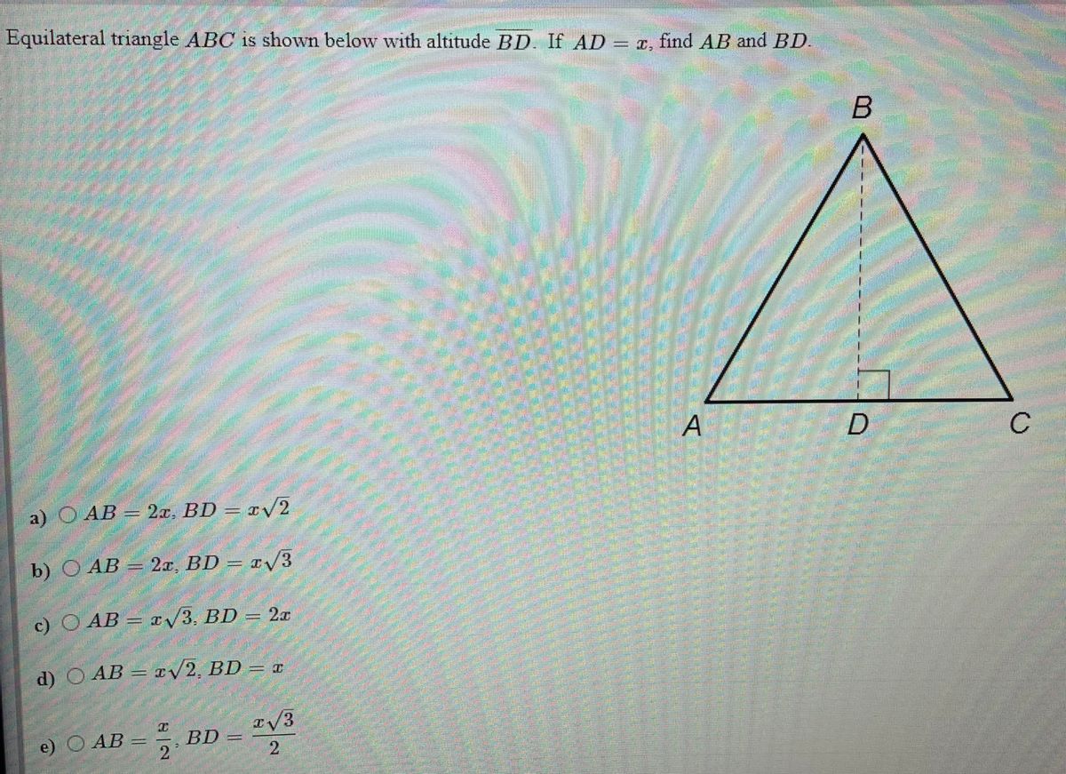 Answered Equilateral triangle ABC is shown below… bartleby