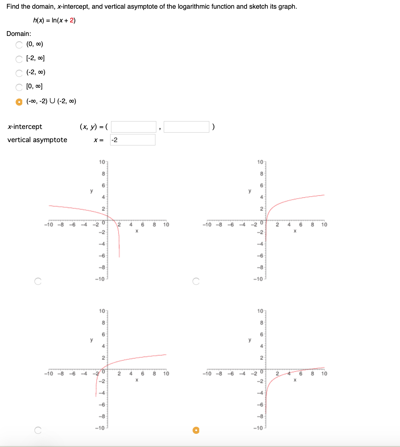 Answered Find The Domain X Intercept And Bartleby