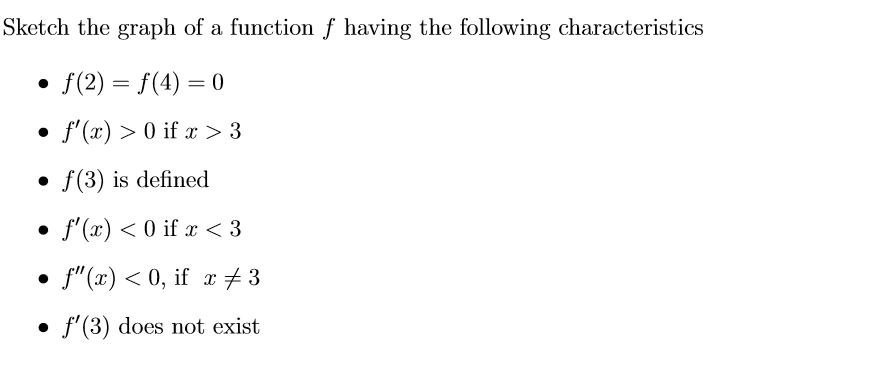 Answered Sketch The Graph Of A Functionf Having Bartleby