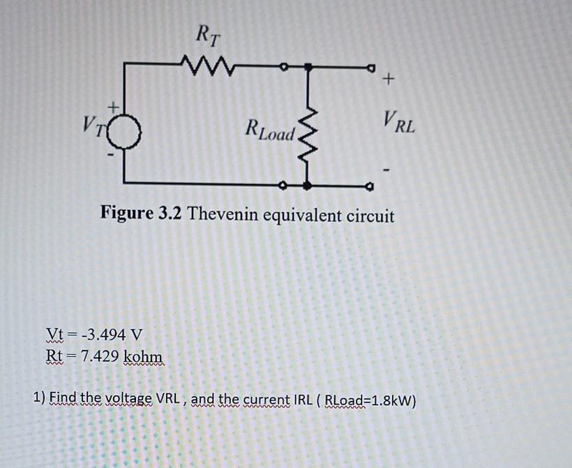 Answered Rt V Rl Vt Rload Figure 3 2 Thevenin Bartleby