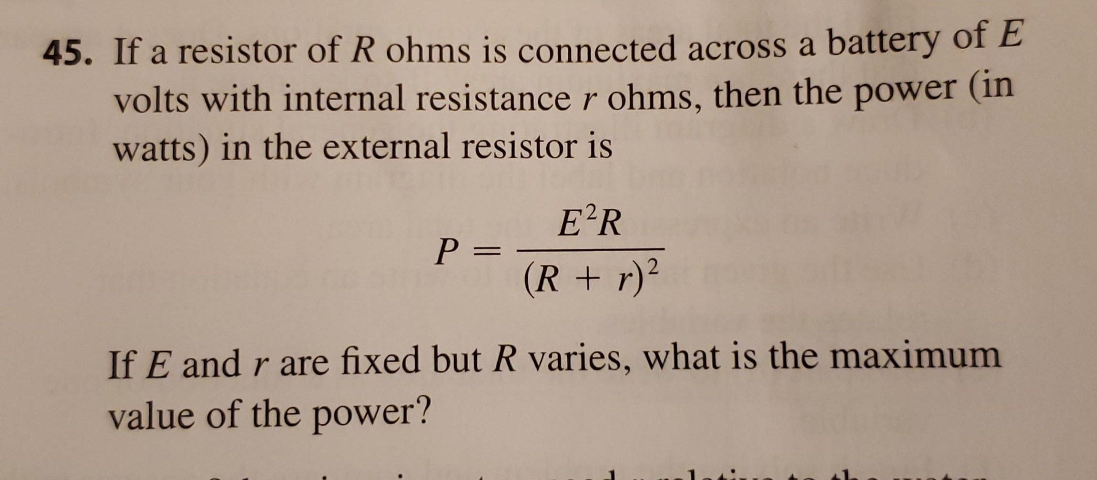 Answered 45 If A Resistor Of R Ohms Is Bartleby