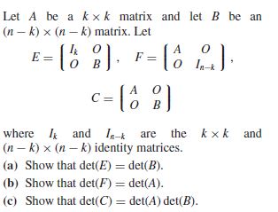 Answered Let A Be A Kxk Matrix And Let B Be An Bartleby