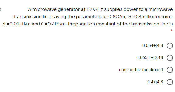 Answered A Microwave Generator At 1 2 Ghz Bartleby