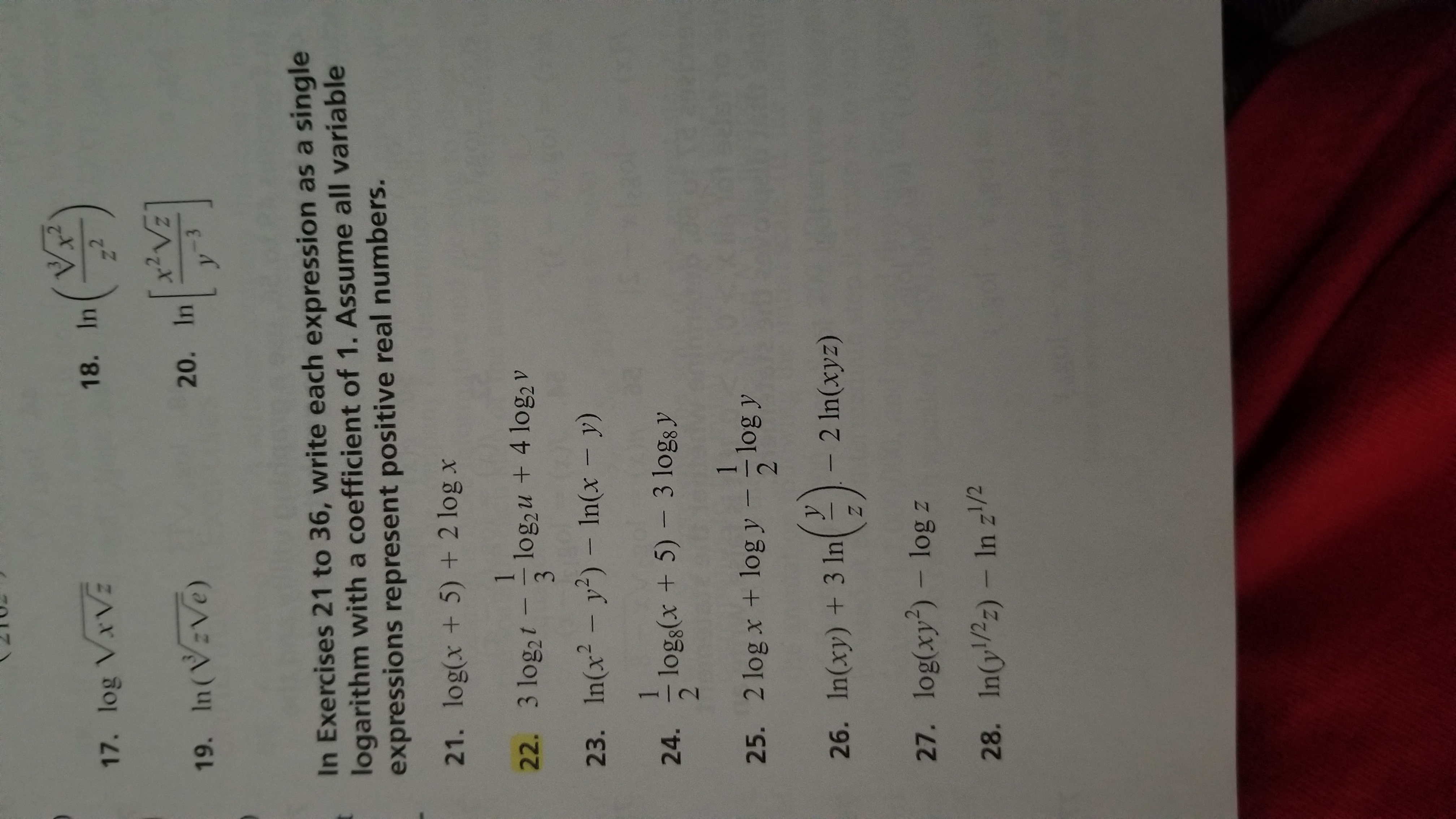 Answered 18 In 17 Log Vxve X Vz 19 In Veve Bartleby