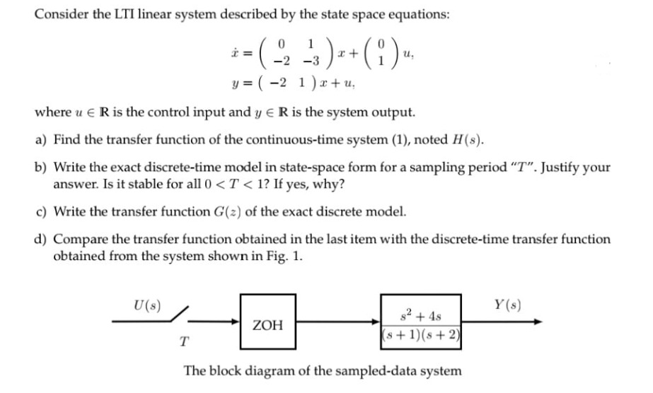 Answered Consider The Lti Linear System Bartleby