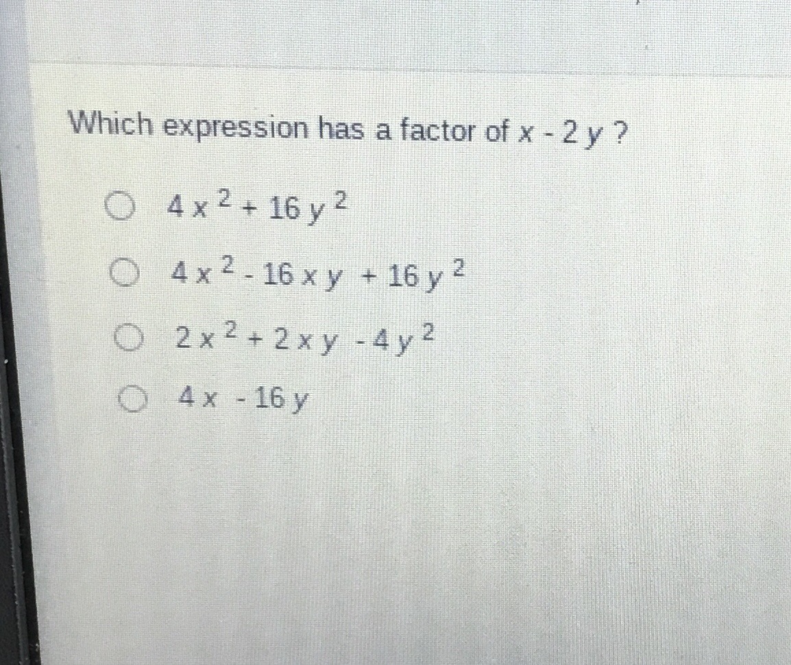 Answered Which Expression Has A Factor Of X 2 Bartleby
