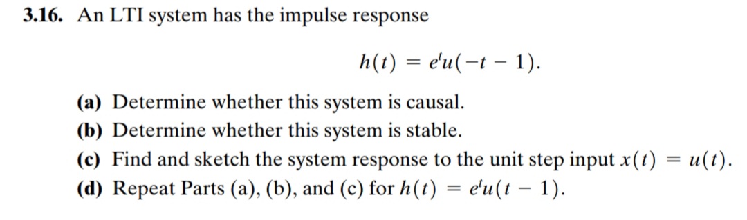 Answered 3 16 An Lti System Has The Impulse Bartleby