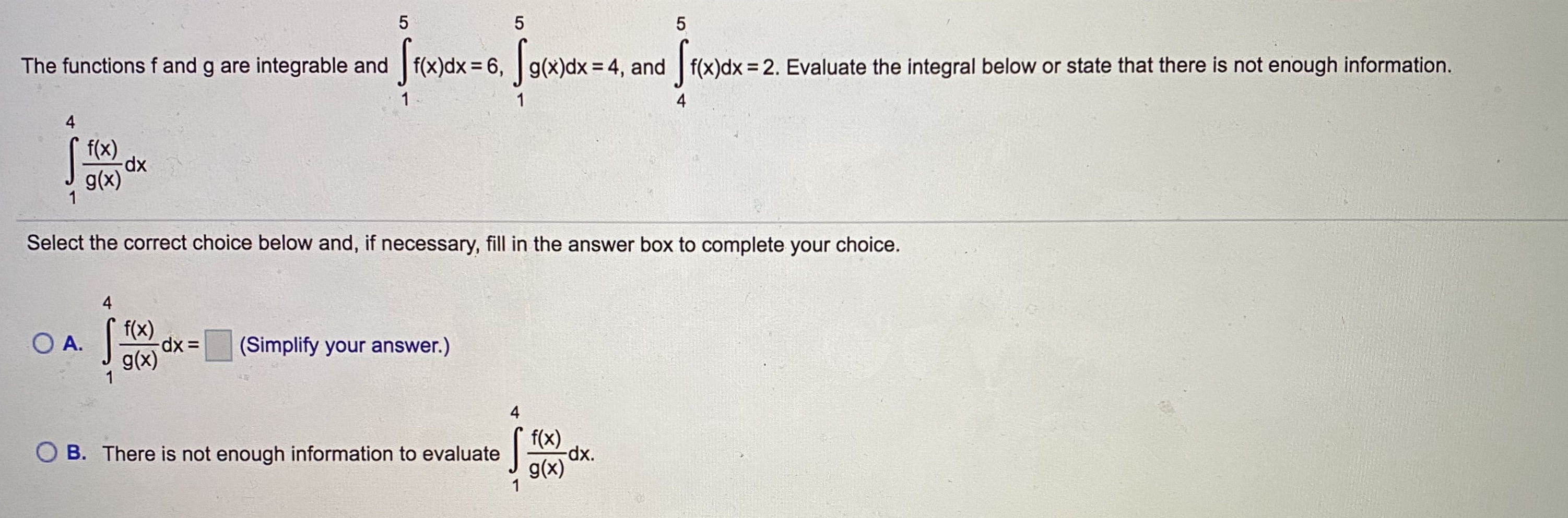 Answered The Functions F And G Are Integrable Bartleby