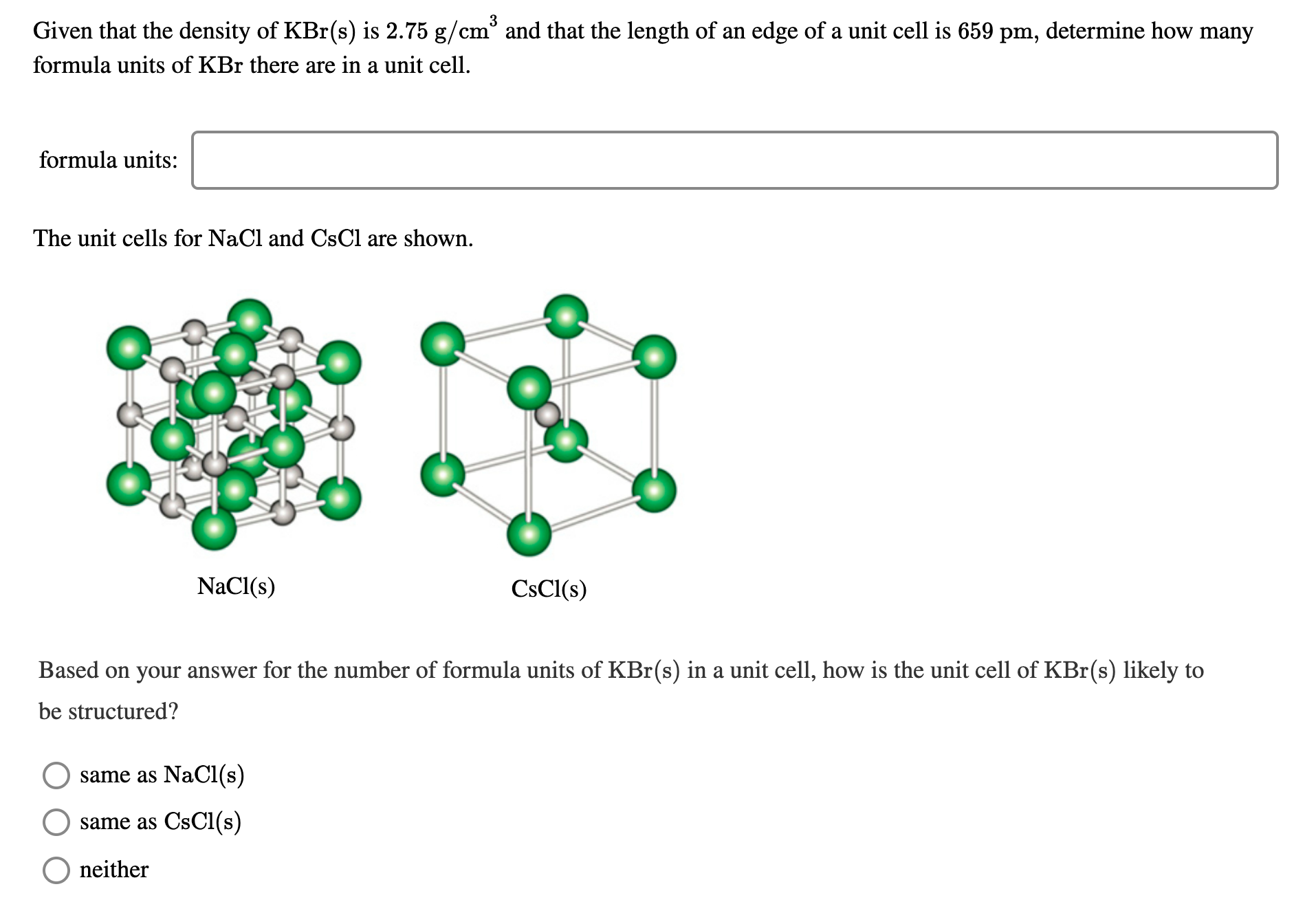 Answered 3 Given That The Density Of Kbr S Is Bartleby