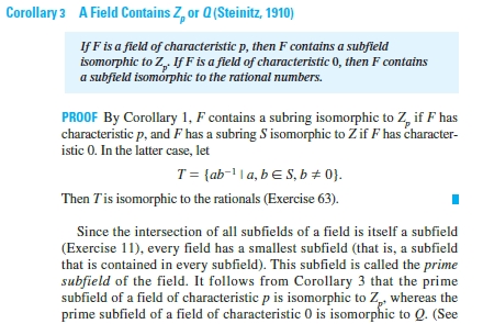 Answered Corollary 3 A Field Contains Z Or Q Bartleby