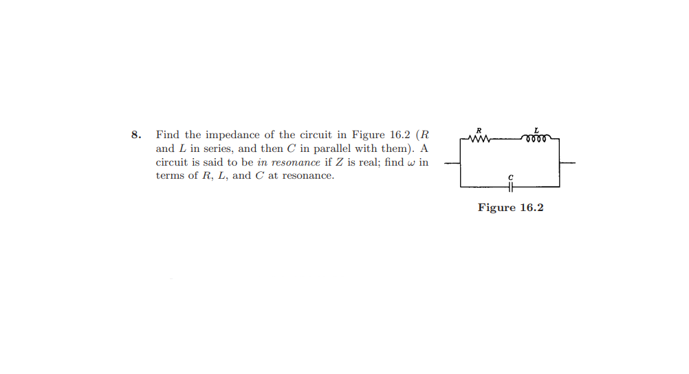 Answered Find The Impedance Of The Circuit In Bartleby