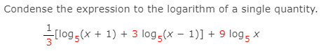 logarithm condense calculator