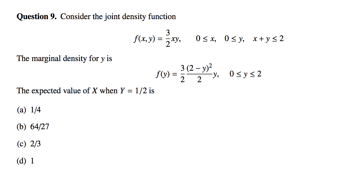 Answered Consider The Joint Density Function 3 Bartleby