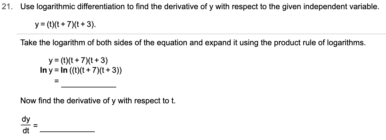 take derivative of log