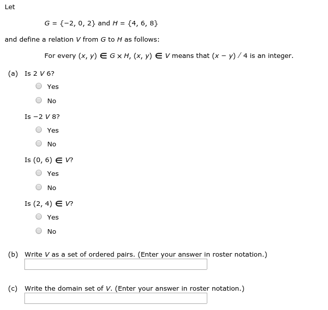 Answered Write V As A Set Of Ordered Pairs Bartleby