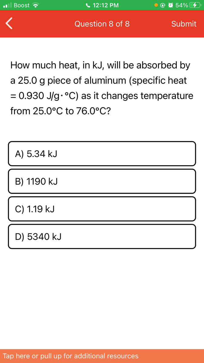 Answered How Much Heat In Kj Will Be Absorbed Bartleby