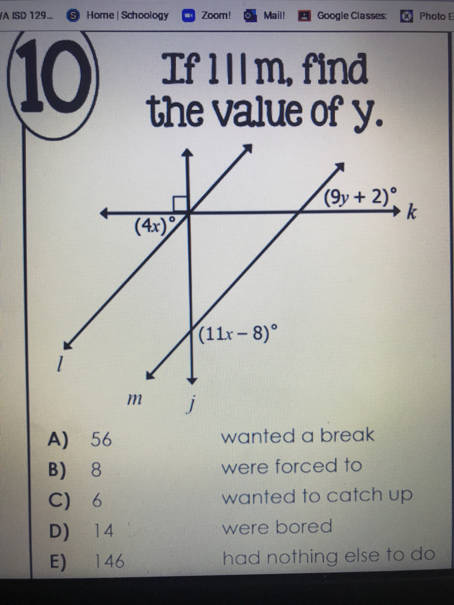 Answered O If 1 M Find The Value Of Y 9y Bartleby
