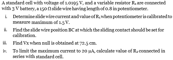 Answered A Standard Cell With Voltage Of 1 0195 Bartleby
